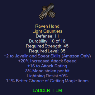 Raven Hand - 2 Jav 20 IAS 3 ML 9 LR 14% MF