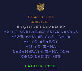 Death Eye - 2 Sorceress 20 FCR