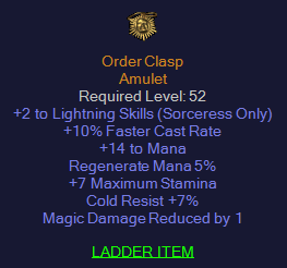 Order Clasp - 2 Light 10 FCR