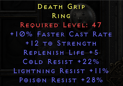 Death Grip - 10 FCR Tri Resist Ring - Non Ladder