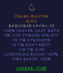 Chaos Master - 10 FCR Dex LR FR