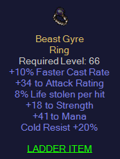Bestienwirbel – 10 FCR 8 LL 18 STR 41 Mana 20 CR