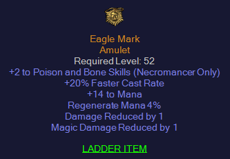 Eagle Mark - Poison and Bone Amulet