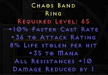 10 FCR 36 AR 8 LL 35 Mana 10 All Resist - Ladder