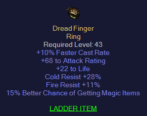 Dread Finger - 10 FCR 22 Life 28 CR 11 FR 15% MF