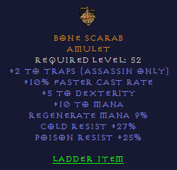 Bone Scarab - 2 Trap 10 FCR 27 CR 25 PR