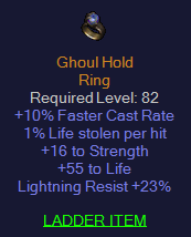 Ghoul Hold - 10 FCR 16 Str 55 Life 23 Light Res