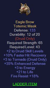 Eagle Brow - 5 Tornado 10 FHR 21 Life 18 FR
