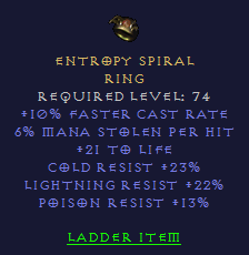 Entropy Spiral - 10 FCR 6 ML 21 Life 23 CR 22 Lr 13 PR