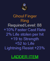 Ghoul Finger - 10 FCR 19 Str 52 Life 23 LR