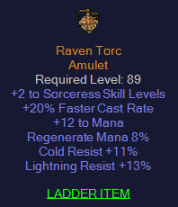 Raven Torc - 2 Sorc 20 FCR 11 CR 13 LR