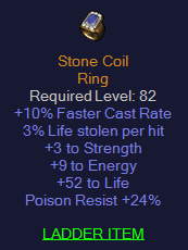 Stone Coil - 10 FCR 52 Life 24 PR