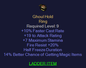 Ghoul Hold - 10 FCR 20 FR 14% MF - Ring