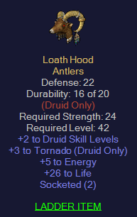 Loath Hood - 5 Tornado 29 Life 2 sockets - D2Bits