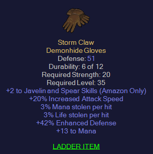 Storm Claw - 2 Jav 20 IAS 3 ML 3 LL 13 mana