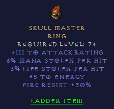 Skull Master – Doppelter Blutegelring mit Feuerresistenz