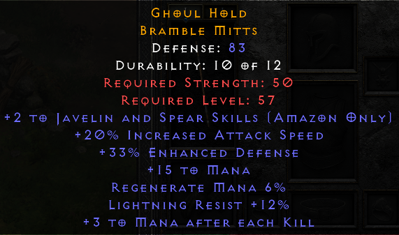 Ghoul Hold - 2 Javelin 20 IAS 3 MAEK 12 Lightning Resist