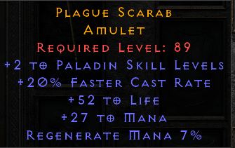 Plague Scarab - 2 Paladin 20 FCR 52 Life - D2Bits