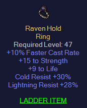 Raven Hold - 10 FCR 15 Stre 9 Life 30 CR 28 LR - D2Bits