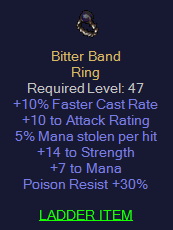 Bitter Band - 10 FCR 5 ML 14 Str 30 PR 7 Mana