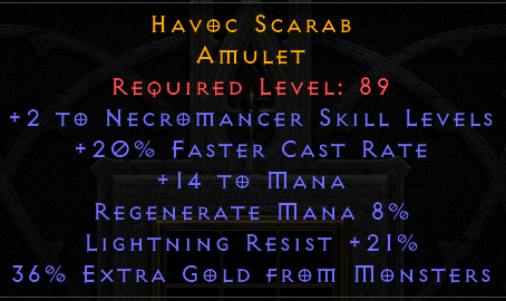 Havoc Scarab - 2 Necro 20 FCR 21 LR - Non Ladder