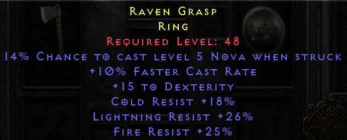 Raven Grasp - 10 FCR 15 Dexterity Tri Resist - Non Ladder