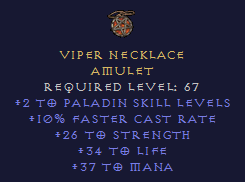 Viper Necklace - Paladin Amulet