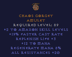 Chaos Gorget - Amazon FCR All res Amulet