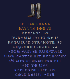 Bitter Shank - Blood Boots with FHR and Cold Resist