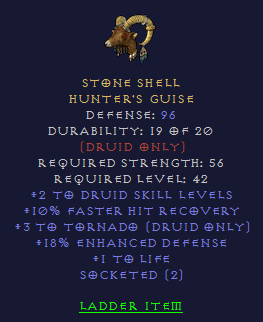 Stone Shell - 2 Druid 3 Tornado 10 FHR 2 Sockets