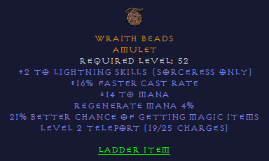 Wraith Beads - 2 Lightning 10 FCR 21 %MF