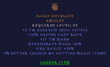 Eagle Necklace - 2 Assassin 18 FCR 29 FR