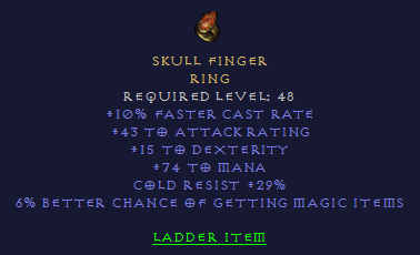 Skull Finger - FCR DEX Mana CR MF