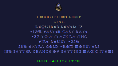 Corruption Loop - FCR Fire Resist MF Extra Gold