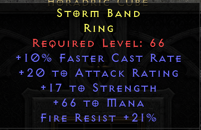 Storm Band - FCR STR Mana Fire Resist - Ring