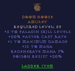 Doom Noose - 2 Paladin 20 FCR 20 PR