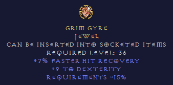 Grim Gyre - FHR DEX -Requirements jewel