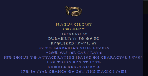 Plague Circlet - Barbarian VIsionary Coronet