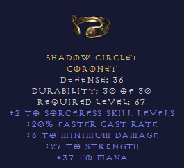 Shadow Circlet - Sorceress