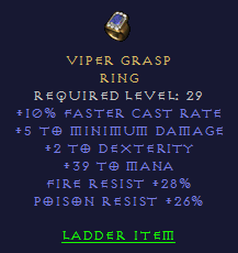 Viper Grasp - 10 FCR 28 FR 26 PR 39 Mana