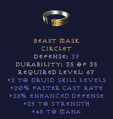 Breast Mask Circlet - Druid