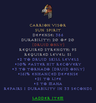 Carrion Visor - 2 Druid 3 Tornado 10 FHR 21 Life