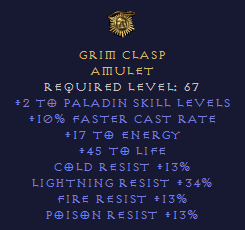 Grim Clasp - Paladin Amulet