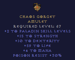 Chaos Gorget - Paladin Amulet