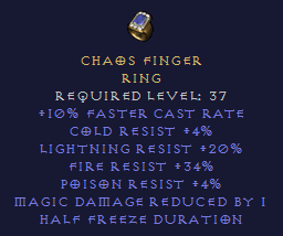 Chaos Finger - FCR All Resist FR LR - Ring