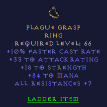 Plague Grasp - FCR Strength Mana All Resist