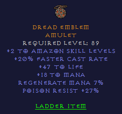 Dread Emblem - 2 Amazon 20 FCR 47 Life 27 PR