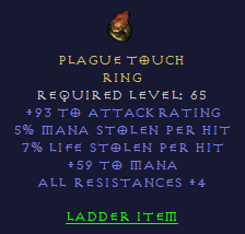 Plague Touch - Dual Leech Mana All Resist