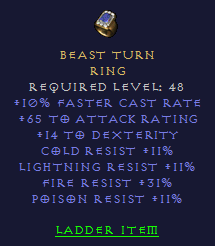 Beast Turn - FCR Dex 11 All Resist 31 FR