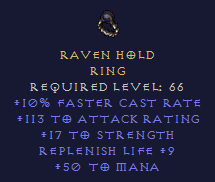 Raven Hold - FCR STR Replenish Life Mana - Ring